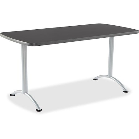 Iceberg ARC Table, Graphite Top, Silver Frame, 30 in W x 60 in L x 29 in H ICE69217